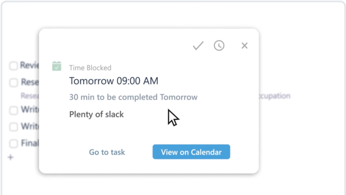 SkedPal AI scheduling interface showing task list alongside an auto-generated calendar schedule with time blocks